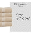 thumbnail image 2 of Home Weavers Elegance Essentials 550GSM 100% Cotton Zero Twist Super Absorbent Hand Towel (Set of 4) - 16"x24", Linen, 2 of 5