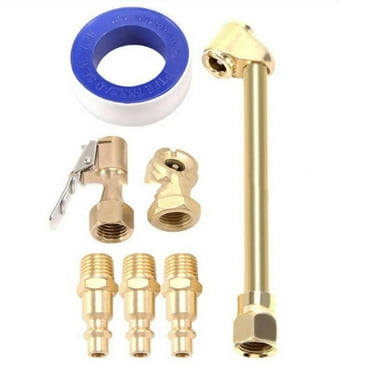 GJX Brass Air Chuck Set,1/4 Npt Male Thread Air Compressor Attachments,Brass Anti-Corrosion Air Compressor Accessories,Yellow