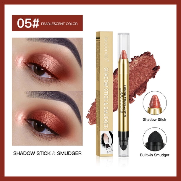 Sombra de ojos, Regalos para Mujeres Lápiz de Sombra de Ojos de Alto Brillo Lápiz de Sombra de Ojos de Doble Punta con Forma de un Trazo, Lápiz de Sombra de Ojos Suave con Brillo en Crema Sombra de Oj