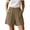 shorts 44#Khaki, variant on oqasdz Women's Linen Shorts Elastic High Waist Casual Loose Fit Solid Color Summer Shorts with Pockets Vintage Trendy Outdoor