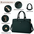 thumbnail image 2 of Funda para portátil RAINSMORE para mujer, 15.6 pulgadas, piel impermeable, color gris, 2 of 7