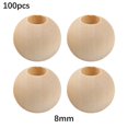 thumbnail image 1 of SPRING Bricolage Fabrication de Bijoux Accessoires Perle Entretoise Ronde en Bois Naturel 200 Pcs 8MM, 1 of 4