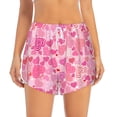 thumbnail image 2 of Logiee Love Print Women 2 in 1 Running Shorts,High Waisted Athletic Shorts,Gym Workout Shorts with Liner Pockets-Large, 2 of 7