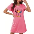thumbnail image 5 of Shorts pour Femmes, Chemises à Manches Courtes pour Femmes, Chemise de Nuit Courte Surdimensionnée pour Femmes Mode avec Imprimé sur la Poitrine Robe de Nuit à Manches Courtes, 5 of 5