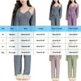 thumbnail image 3 of Vetsdori Lightweight Pajamas Sets for Women Long Sleeve Nightwear 3 Pieces,Soft Pants Womens Pajamas Homewear, 3 of 6