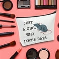 thumbnail image 4 of LEVLO Funny Rat Cosmetic BagAnimal Lover Gift Just A Girl Who Loves Rats Makeup Zipper Pouch Bag Rat Lover Gift For Women Girls, 4 of 4