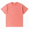 thumbnail image 5 of Qwertyu Men's Vintage Washed Oversized Cotton T Shirts Loose Fit Short Sleeve Casual Streetwear Unisex Tops Orange M, 5 of 5