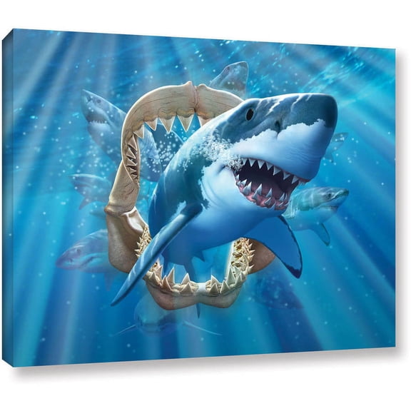ArtWall Jerry Lofaro "Great White Shark" Gallery-Wrapped Canvas