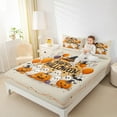 thumbnail image 4 of jejeloiu Cute Ghost Pumpkin Halloween Spooky Bats Black Witch's Hat Twin Sheet Set,Super Cozy Boys Kids Bedding,3 Pieces, 4 of 7