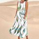 thumbnail image 2 of Vestido de Verano para las Mujeres sin Mangas Lino-Look Impreso Maxi, Suelto Fluido Y Vestido Sexy de Moda para las Mujeres, 2 of 5