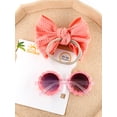 thumbnail image 6 of Children Glasses Headband Set, Sunflower Decor Anti-UV Sunglasses Matching Elastic Hollow Bow Hair Band Clothing Accessory, 6 of 6