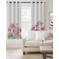 thumbnail image 2 of Red Spring Floral Blackout Curtains for Bedroom/Living Room, Thermal Insulated Kitchen Curtains, Watercolor Summer Botanical Elegant Grommet Darkening Window Treatment Drapes 27.5"x39"x2, 2 of 8