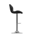 thumbnail image 3 of CorLiving Mateo Modern Faux Leather Geometric Tufted Adjustable Swivel Indoor Bar Stools, Black (Set of 2), 3 of 6