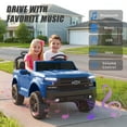 thumbnail image 5 of 24V 2 Seater Ride on Car for Kids, Licensed Chevrolet Silverado Ride on Toys Truck with Remote Control, Bluetooth, LED Lights, Kids Cars Electric Vehicles for Boys Girls Ages 3-8 Gifts, Blue, 5 of 10