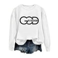 thumbnail image 4 of UJNDER Women's Letter Print Crewneck Sweatshirt Long Sleeve Oversized Casual Pullover Fall Winter Sweatshirt for Women White M, 4 of 4