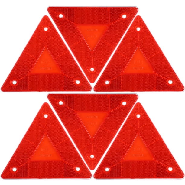 6 reflectores triangulares para vehículos, señales de seguridad, señales de advertencia triangulares de movimiento lento