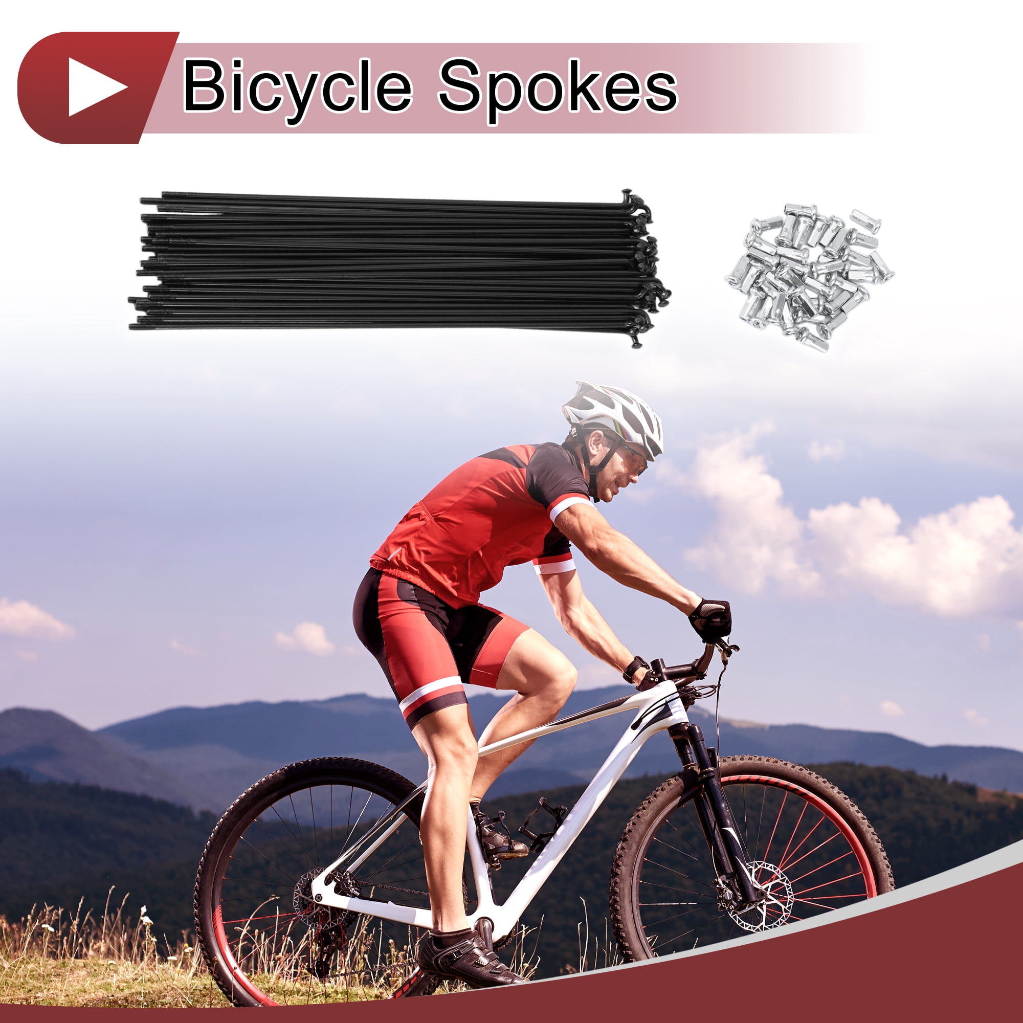 Unique Bargains 36 Set 12G Bicycle Spokes 12G Bike Wheel Spokes 45 Steel Black-215mm