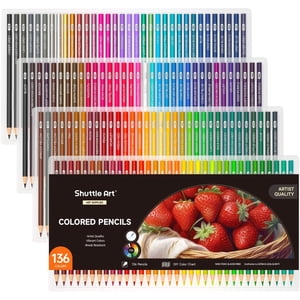 Shuttle Art 136 Colored Pencil Set with Metallic Colors