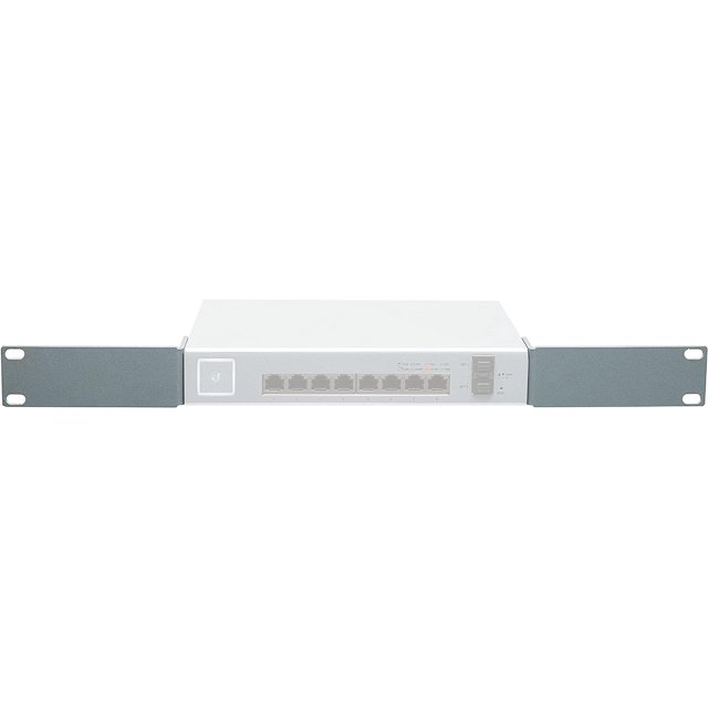 Silver Rack Mount Adapter Bracket Ear Kit for Ubiquiti US-8-150W UniFi Switch 8 Port | Edge Switch 8 Port