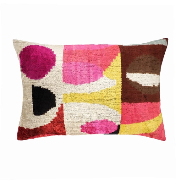 Rio Rio Silk Velvet Ikat Pillow, 16" X 24", Case Only