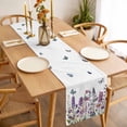 thumbnail image 3 of Table Runner 108 Inches Long for Kitchen Dining, Purple Flowers Dresser Scarf Farmhouse, Dining Table Decorations for Wedding/Parties, Spring Butterflies Lavender Daisy Botanical 13 x 108 In, 3 of 8