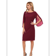 thumbnail image 1 of Womens Chiffon Dresses Flutter Sleeve Party Wedding Cocktail Dress Wine Red S, 1 of 7