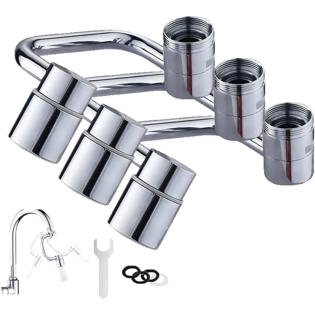 FlexiFlow 1080° Rotating Faucet Extender, Flexi Flow Faucet Extender, 1440°Rotatable Faucets Aerator Extension Rotatable Faucet Extension forBathroom Sink, with 2 Model (#3)