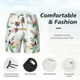 thumbnail image 3 of Bingfone Pretty Floral With Leaves for Men's Double Layer Swimming Trunks with Lining, Drawstring Style with Pockets Beach Shorts Men's Swimsuit-XX-Large, 3 of 6