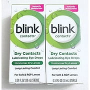 2 Pack,blink Contacts Lubricating Eye Drops for Soft & RGP Lenses 10 mL,01/2024+