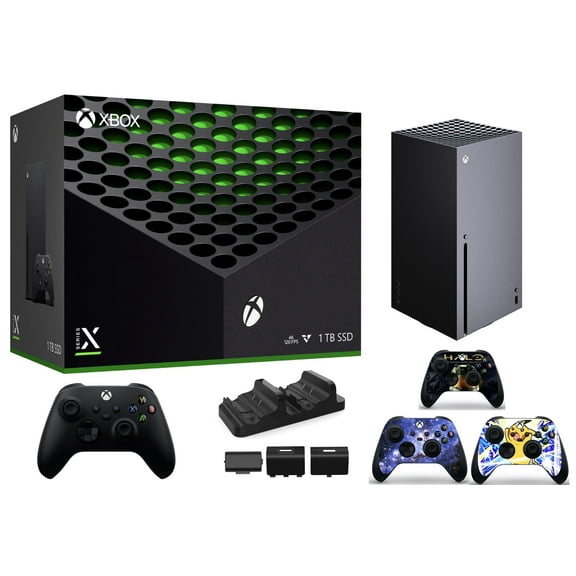 2024 Newest Microsoft Xbox Series X 1TB SSD Console   1 Wireless Controller, 16GB GDDR6 RAM, 8X Cores Zen 2 CPU Gaming, 4K UHD Blu-Ray, 8K HDR, WiFi   Controller Charging Dock   3pcs Controller Skins