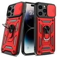 thumbnail image 1 of Elegant Choise for iPhone 14 Pro Max Case with Ring Stand Slide Camera Lens Protective Phone Cover, Red, 1 of 14