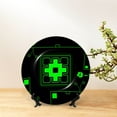 thumbnail image 3 of Lsque Geometry Dash Pattern Ceramic Decorative Plate Decorative Plates with Display Stand Personalized Porcelain Plate Ceramic Ornaments for Wall Hanging Decoration-6in, 3 of 6