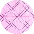 thumbnail image 1 of Ahgly Company Indoor Round Solid Pink Modern Area Rugs, 4' Round, 1 of 4