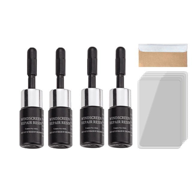 Automotive Glass Repair Fluid, Windshield Crack and Chip Repair, Resin No Mixing Required, Quick Repair for Bullseye Long-Line Cracks, Portable, Durable, Car Windshield Maintenance Kit