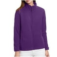 thumbnail image 3 of jtjvou Women's Outdoor Coat Full Zip Soft Fleece Jacket Plus Size Lightweight Winter Warm Jacket for Women Purple,XXXL, 3 of 8
