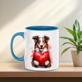 thumbnail image 4 of Happy Valentine's Day Border Collie Brings Love Heart 11oz Accent Two-tone Mug Borders Dog Lovers Gifts Idea Coffee Tea Cup - 02028, 4 of 5