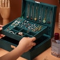 thumbnail image 3 of Women Jewelry Box Organizer 2 Layer Large Lockable Display Jewelry, 3 of 4