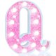 thumbnail image 1 of Lámpara LED Pooqla con forma de letra Q con purpurina rosa, 1 of 6