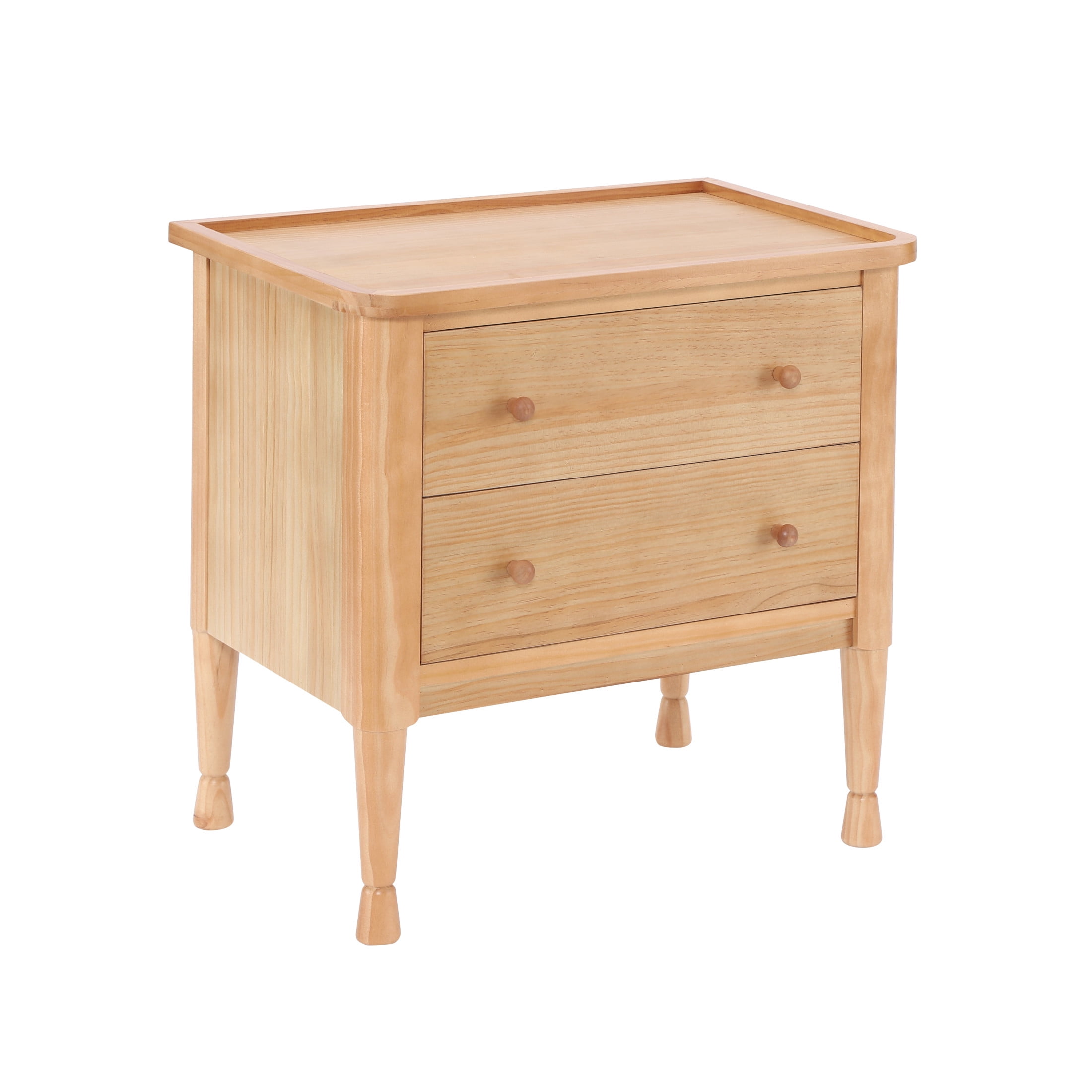 Christopher Knight Home 23.6"W Modern Nightstand with 2 Drawers, Bedside Table with Storage, Natural