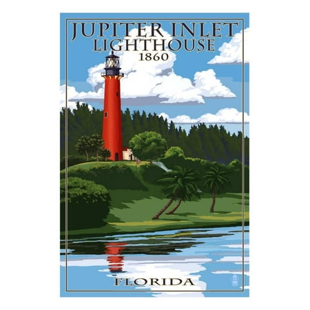 Jupiter Inlet Lighthouse - Jupiter Inlet Lighthouse - Jupiter, Florida Print Wall Art By Lantern Press