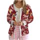 thumbnail image 2 of Cárdigan informal para mujer, cárdigan con botones y estampado navideño, chaqueta de moda, blusa para mujer, 2 of 5