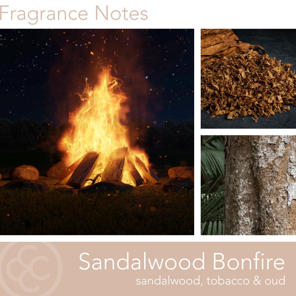 Colonial Candle Sandalwood Bonfire 14.5 oz 3 Wick Candle, Gray