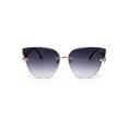 thumbnail image 2 of Womens Rimless Horn Rim Shape Rhinestone Jewel Hinge Sunglasses Gold Slate Smoke, 2 of 4