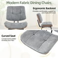 thumbnail image 5 of Dining Chairs Set of 4, Mid-Century Modern Kitchen & Dining Chairs, Fabric Upholstered Accent Chair with Metal Legs, Walnut Style Armless Side Chairs for Guest Reception Waiting Room, Gray, 5 of 8