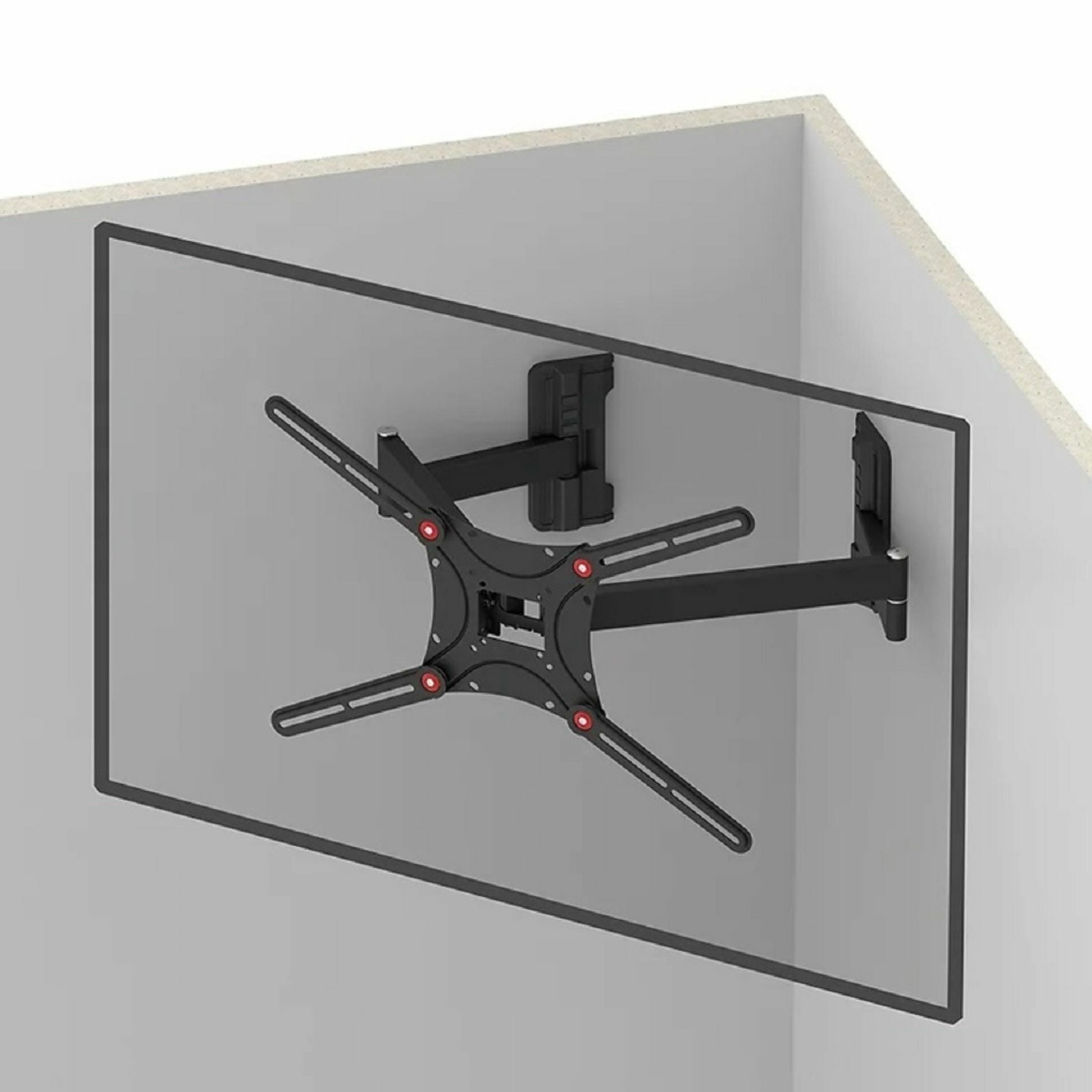 Barkan 13in. to 90in. Dual Arm Full Motion Articulating - 4 Movement Flat/Curved TV Wall Mount - Black