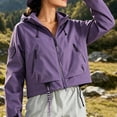 thumbnail image 6 of StSilkitty Full Zip Jacket for Womens Solid Color Long Sleeve Hooded Outerwear Jackets with Pockets Hiking Fishing Coat, 6 of 7