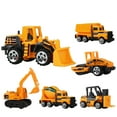 thumbnail image 2 of 6 Pack Die-Cast Construction Vehicles Toy Set for Toddlers 3+, 1:64 Scale Realistic Joints, Imaginative Play Race Cars, Educational Language Skills, Instant Collection Gift for Kids & Vehicle Lovers, 2 of 9