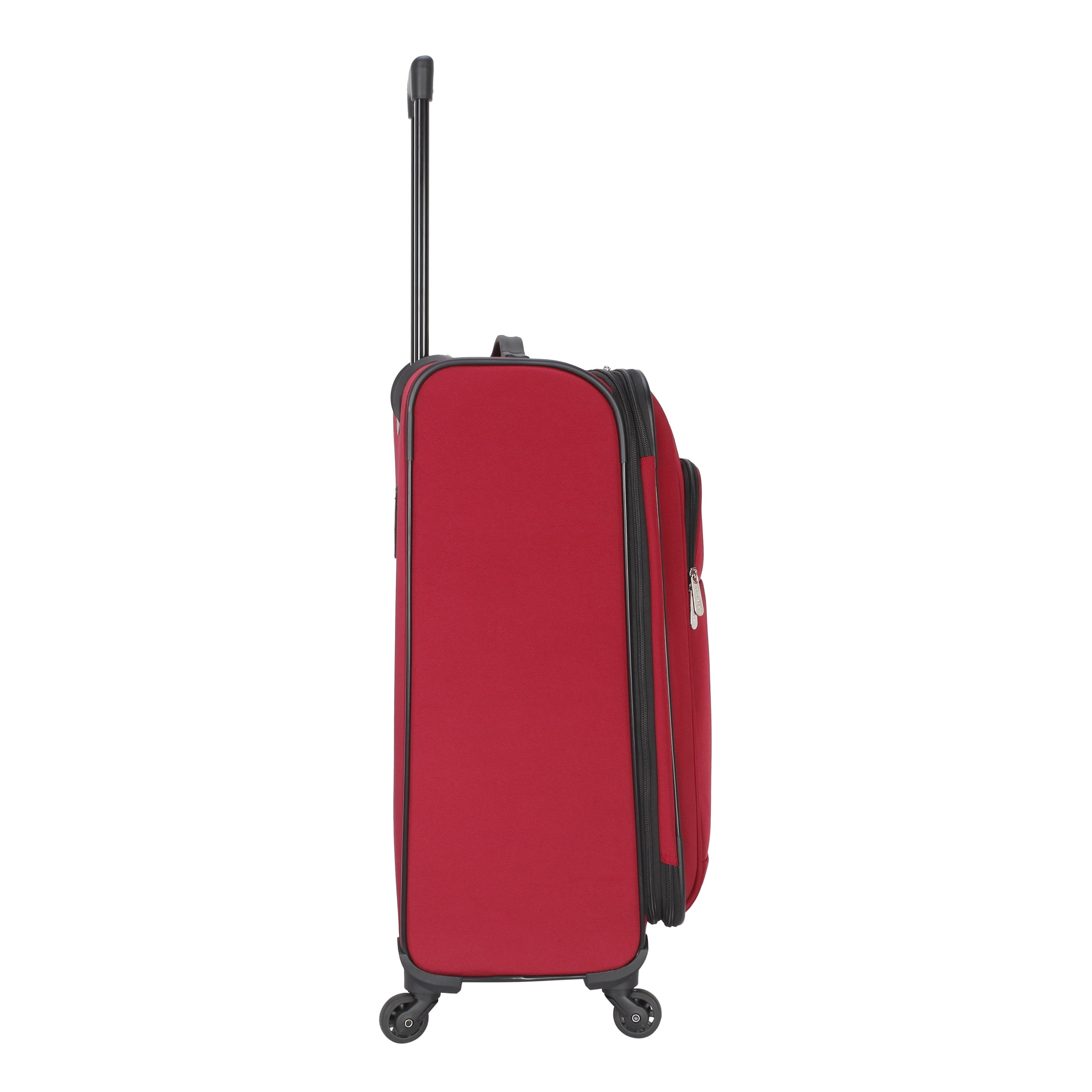 Protege 7-Piece Softside Luggage Set with Spinner Wheels and Divider Pockets, Includes Checked Bags and Carry-On, Merlot Red