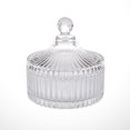 thumbnail image 3 of MasteelfCA Crystal Glass Candy Jar Desktop Display Can Snacks Stoage Jar with Lid for Home Shop (Striped Clear Jar, Large, No. 8), 3 of 6