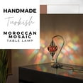 thumbnail image 2 of DEMMEX Authentic Turkish Lamp, Made in Turkey, Turkish Moroccan Mosaic Table Bedside Lamp, 100% Handcrafted, Antique Brass Color Metal Body and Decorated Metal Base, Gooseneck, 15" (Multicolored), 2 of 8